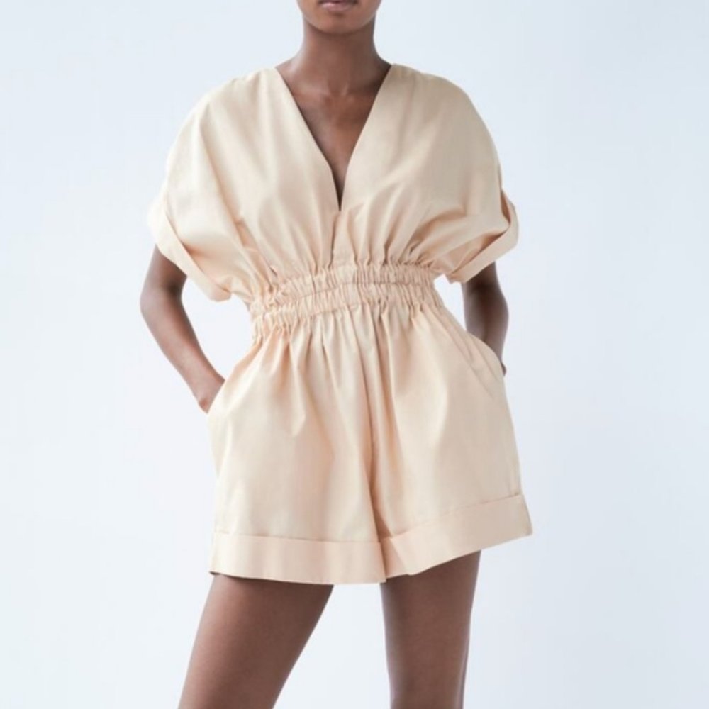 Zara Short Pleated Jumpsuit TRF
